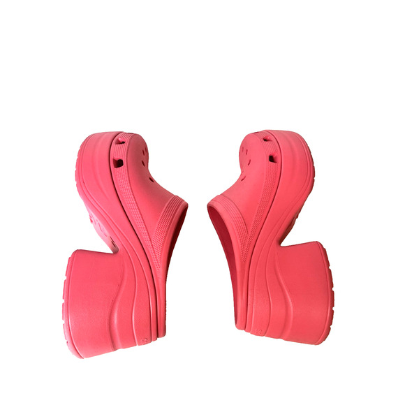 CROCS SIREN CLOG Unisex Size M 13 / W 15 Hyper Pink Chunky Platform Heel Slip On - Picture 3 of 8
